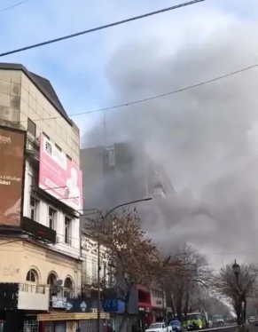 Incendio en un edificio céntrico