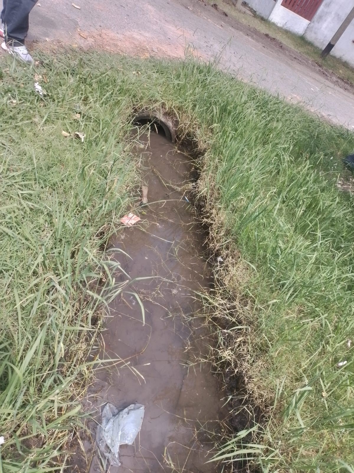 Operarios de la Delegación de Altos de San Lorenzo trabajaron en el Barrio Los Robles destapando zanjas