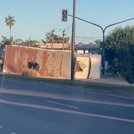 "Dejalo manejar al nuevo que vino recomendado": Camión volcó en el Centenario