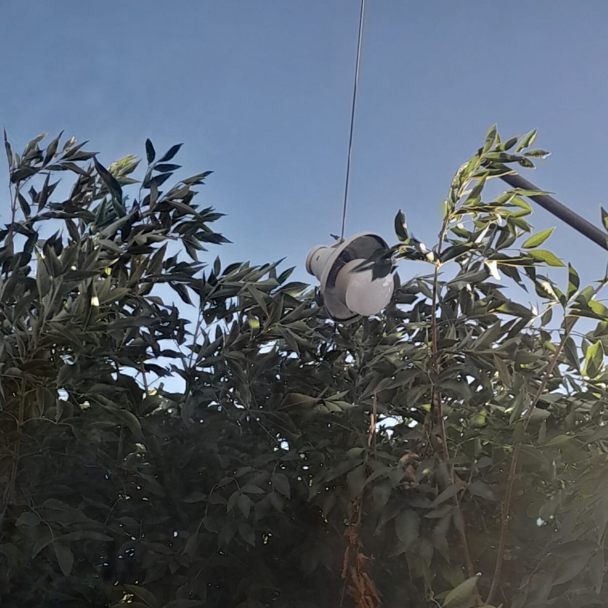 604 entre 121 y 122: Operarios se llevaron un cabezal de luminaria y están a oscuras