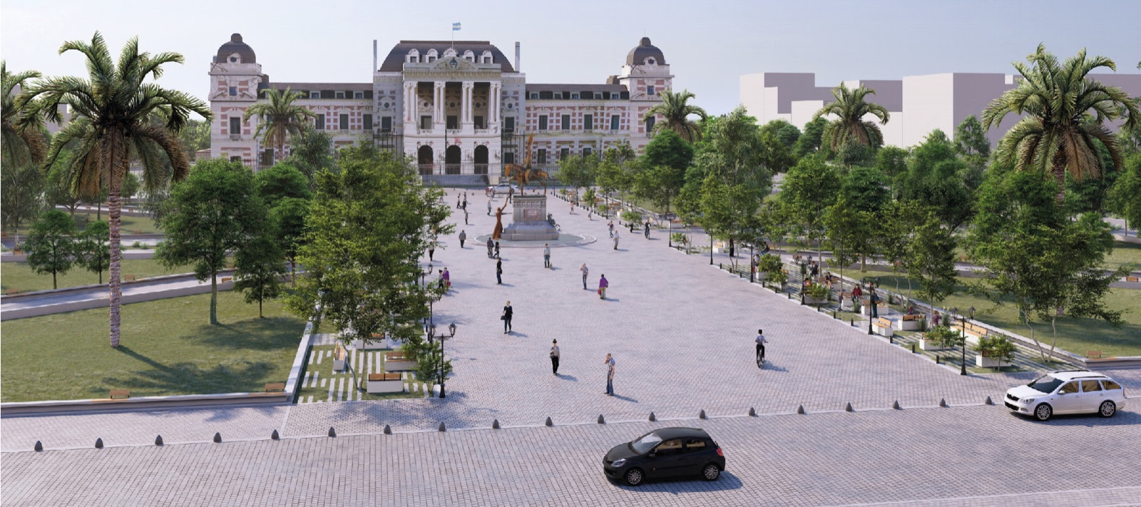Así es el proyecto de renovación de la plaza San Martín que presentaron Alak y Kicillof