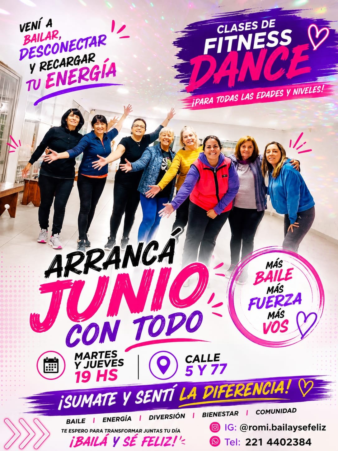 Fitnes Dance en 5 y 77: En junio hacen dos por uno en el primer mes