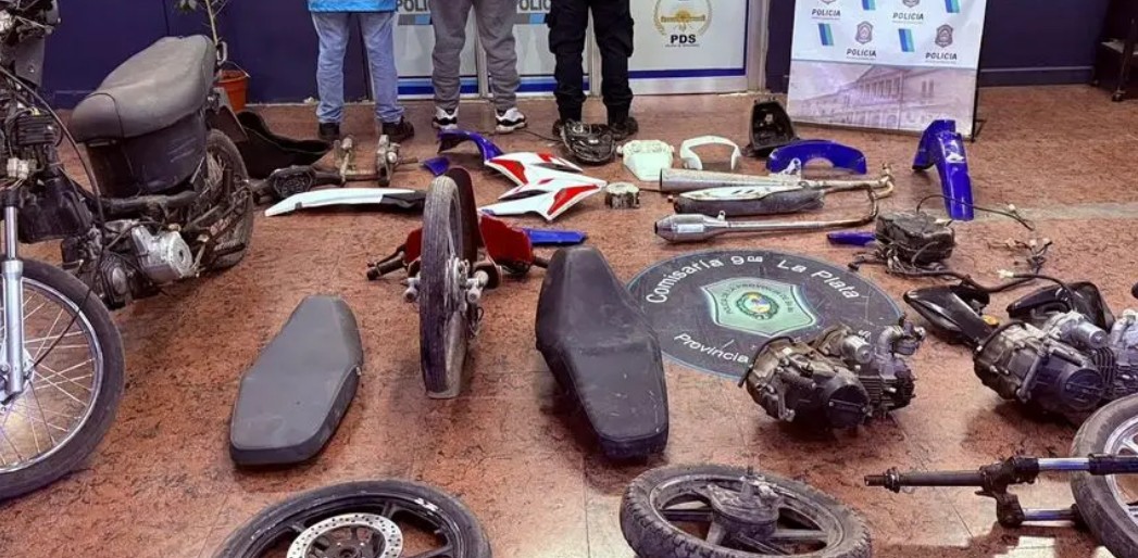 Lo persiguió la policía y se metió en una casa llena de moto partes