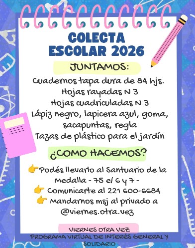 Iglesia de Villa Elvira se adelanta a la vuelta al cole e inicia una campaña por útiles escolares