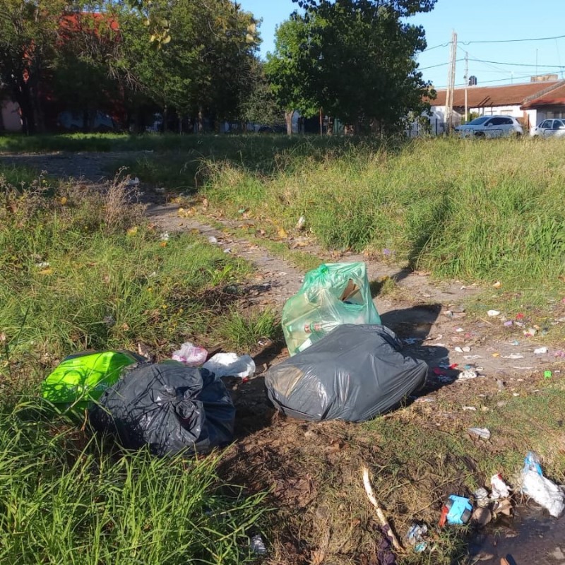 Bolsas de basura dejadas por malos vecinos que no son llevadas
