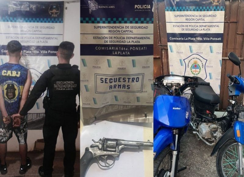 Villa Alba: tres detenidos, dos de ellos menores, tras una persecución con armas y motos robadas