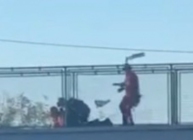 Una mujer intentó arrojarse de la pasarela que cruza la circunvalación