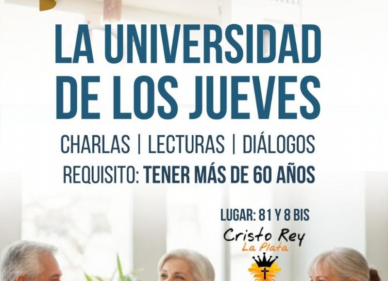 "Clases para mayores de 60, gratis, sin deberes. Solo curiosidad."
