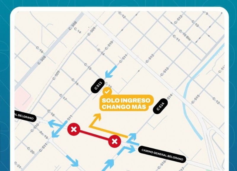 Comenzó el corte de tránsito en Camino General Belgrano y 514