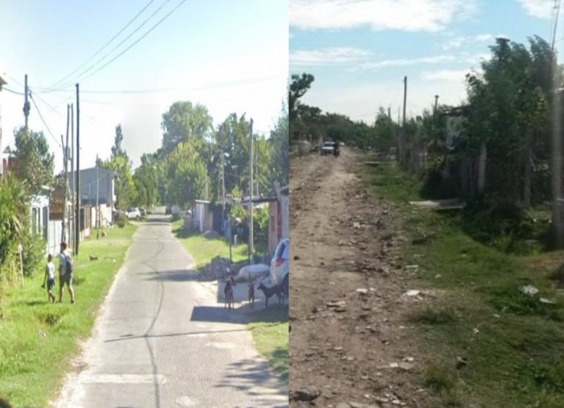 La cuadra de Valeria con asfalto y la vieja calle