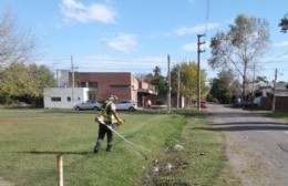 El Municipio cortó el pasto en la Plaza de las Américas