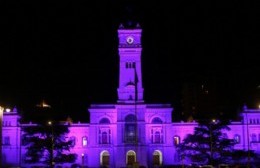 El Palacio Municipal se iluminó de violeta por el Día Internacional de la Mujer Trabajadora