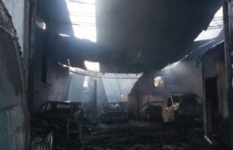 Incendio en un taller mecánico en Tolosa