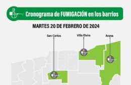 Refuerzan el plan de fumigación: los barrios donde trabajará la Municipalidad este martes