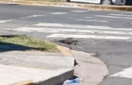 El piso ya se empieza a hundir el piso junto al nuevo socavón de 7 y 74