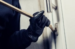 Cinco delincuentes barretearon el portón de una casa en Los Hornos con fines de robo